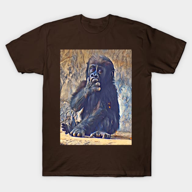 Baby Western Lowland Gorilla T-Shirt by Sharonzoolady